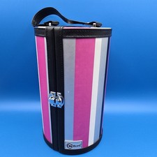 Creative Options Rotating Organizer Case 6-Tier Pink Gray Stripe Craft Storage