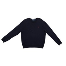 Polo Ralph Lauren 100 Pima Cotton Sweater Men's Size Large Navy Blue V Neck