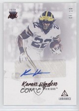2019 Panini Luminance Rookie Ink Red 6/10 Karan Higdon #RI-KHI Auto 0c3