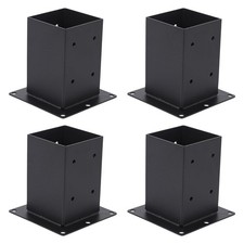 4-Pack Post Base Anchors, Steel Fence Post Brackets for 4×4 and 6×6 Wooden Posts