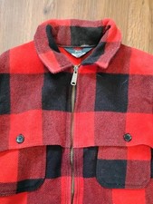 Vintage 80s Woolrich Zip Buffalo Plaid Wool Hunting Jacket