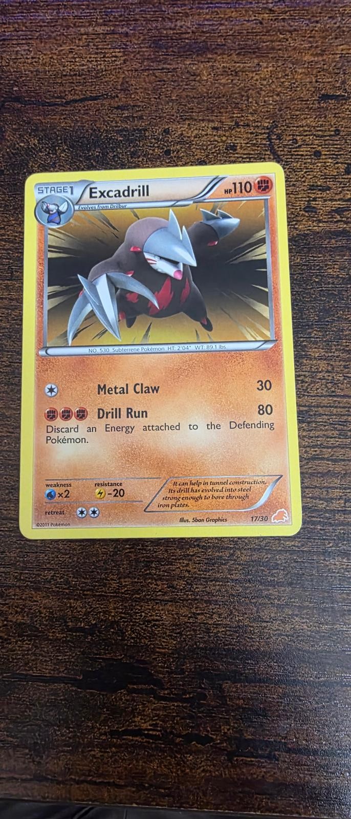 Excadrill (#17 Non-Holo) 17/30 BW Trainer Kit: Excadrill & Zoroark Pokemon NM