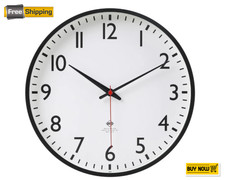 Mainstays 11.5 Quartz Black White Schoolhouse Wall Clock - Free Shipping