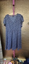 SheIn Size 3XL Blue Floral Knee Length Dress (1025/242/v)