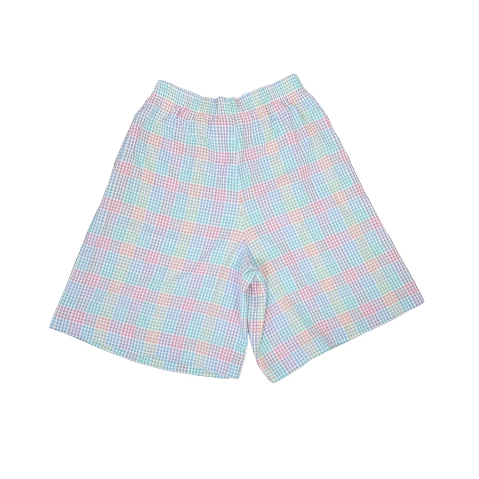 Vintage 90s Cricket Lane blue and pink gingham mid length boxer shorts 12 - Image 3 of 4