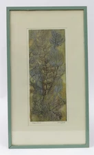 Original Framed Etching by UK Artist Ann Le Bas "Hedgerow Pieces" 12.25 x 21.25"