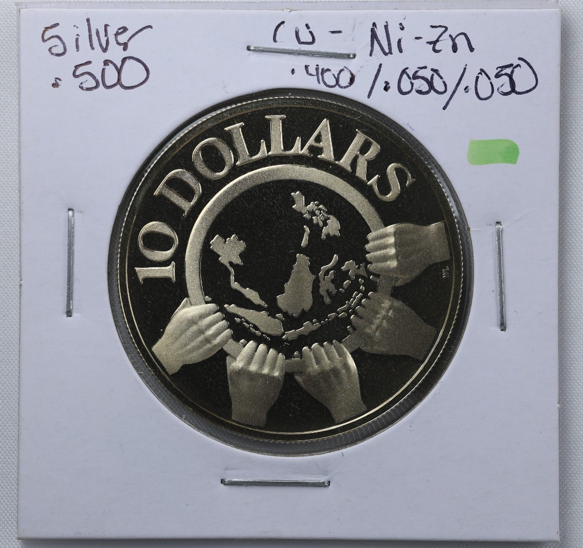 1977 Singapore 10 Dollars ASEAN 10th Anniversary OLD Proof Silver