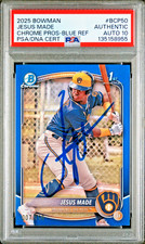 JESUS MADE signed auto 2025 1st Bowman Chrome Blue Refractor /150 PSA AUTO 10