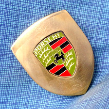 Porsche Stuttgart Dress Belt Buckle Rare Enameled Brass Vtg 1970s Taiwan .GMP049