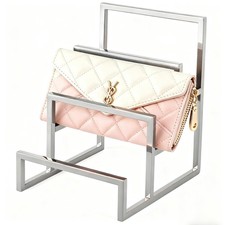 Polished Purse Display Stand Silver Wallet Display Stand,3-layer Purse Organi...