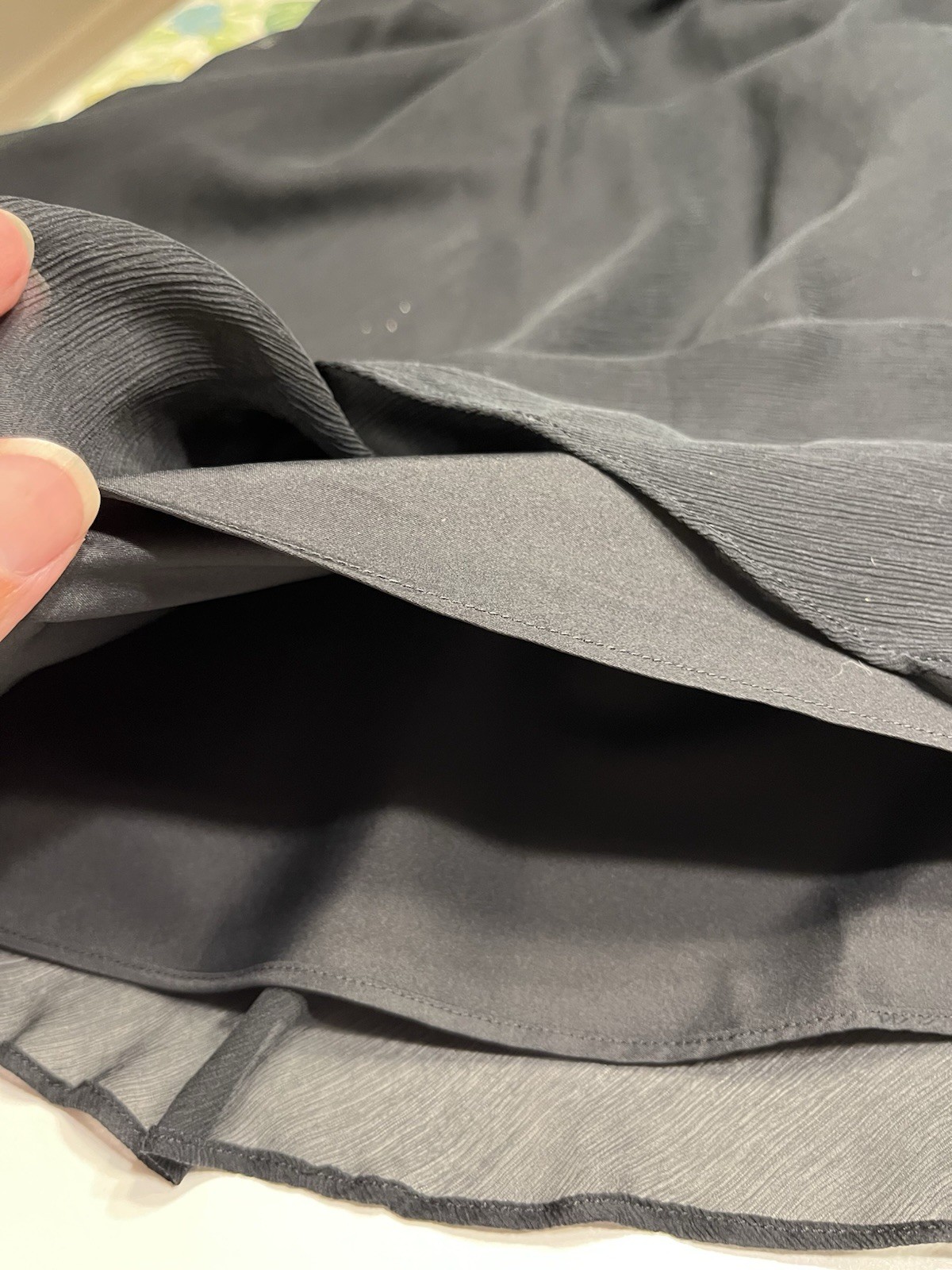 J Crew Dress 100% Silk Black Crepe Chiffon Layere… - image 13