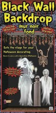 Solid Black Wall Backdrop Plastic Haunted House Halloween Party Room Decoration
