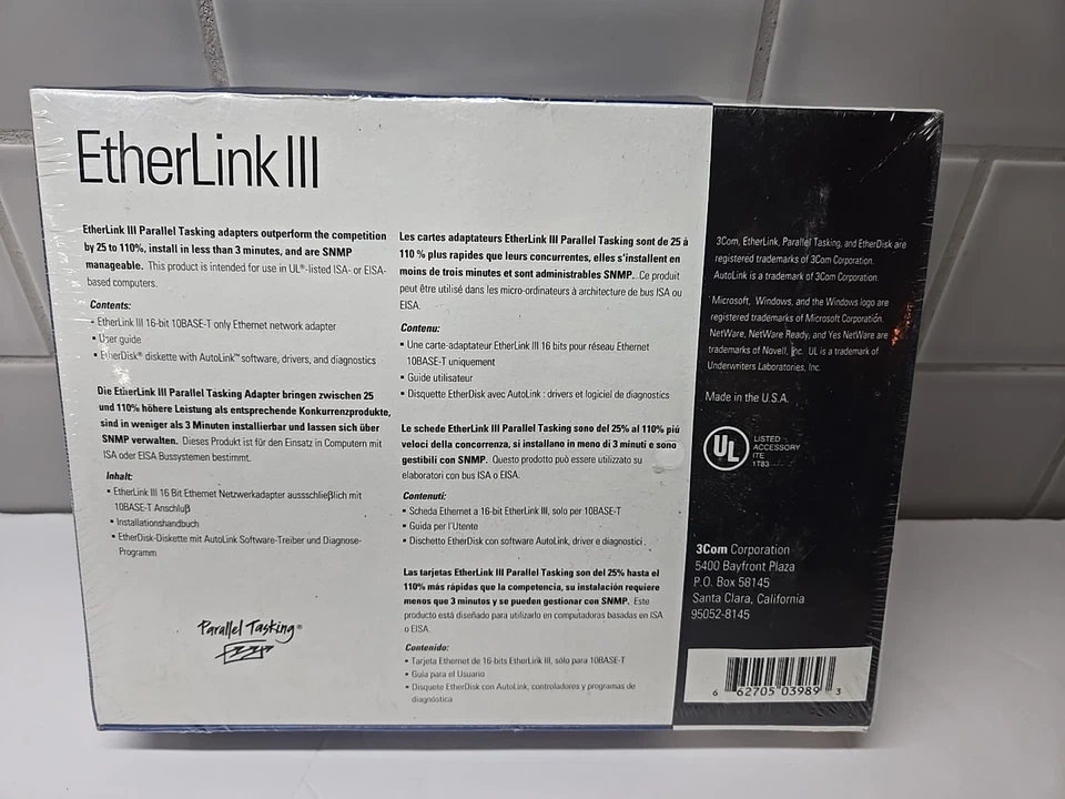 3Com EtherLink III 16-Bit ISA 10BASE-T Network Adapter - Vintage - New & Sealed! - Image 2 of 4