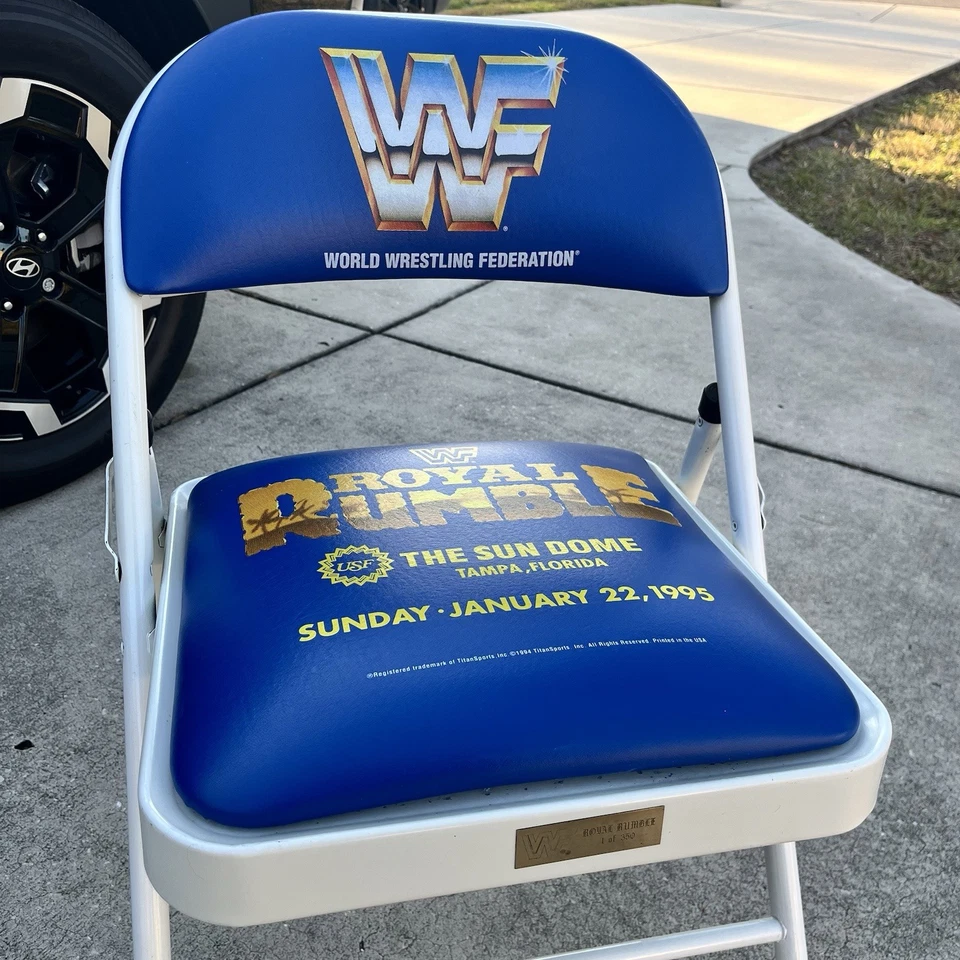 RARO WWE WWF 1995 Royal Rumble Silla de Anillo De Colección PPV Evento HBK Tampa 🔥 🔥 Foto 3 de 4