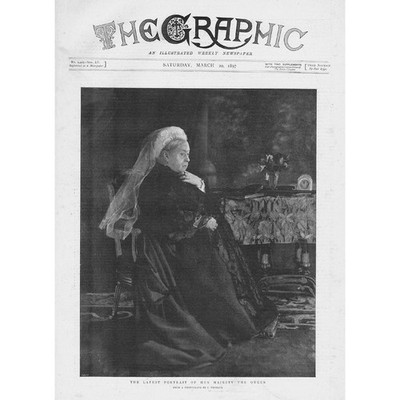 KÖNIGIN VICTORIA Das jüngste Porträt - antiker Druck 1897