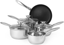 Image of Russell Hobbs BW06572 Classic Collection 5 Piece Pan Set, 14/16/18/20/24 cm, Sta
