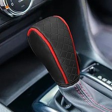 Universal Leather Car Gear Shift Cover Anti-slip Waterproof Color Blackred