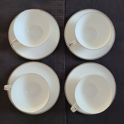 4 cups & 4 saucers Noritake Silverdale 5594 excellent used condition
