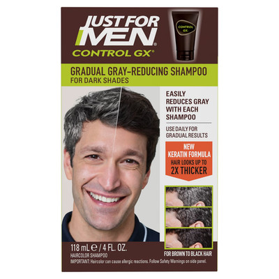 Just For Men Control GX Grey Reducing Shampoo, Gradually Colors Hair 4 Fl Oz ...