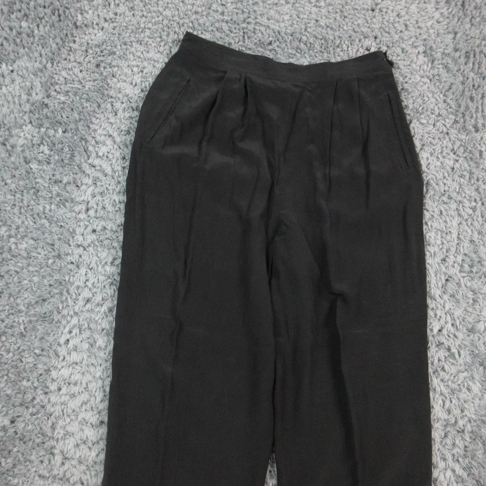 Pantalones deportivos Vittadini para mujer 12 negros 100 % seda plisados pantalones de vestir 28x27* Foto 2 de 4