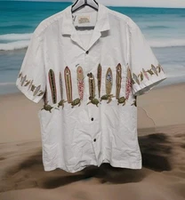 Vtg Royal Creations Surf Boards Turtles Hawaiian Shirt 2XL Short Sleeve USA