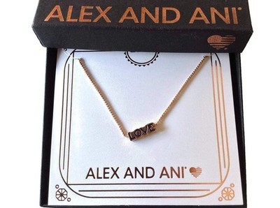 Alex and Ani Love Necklace Rose Gold New Tag Box Card 2019
