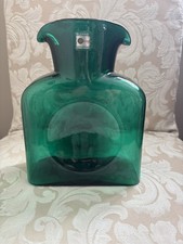 BLENKO Emerald (?) Green Glass Double Spout Carafe Water Bottle Pitcher