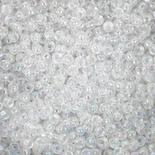 round Seed Beads 8/0, Crystal AB, 3Mm Glass Beads, 22 Gram Tube Approx. 836 Pie