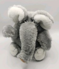 Vintage Gray Elephant Plush Soft Stuffed Animal Floppy Ears Neutral Nursery