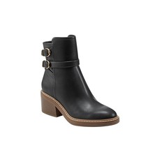 Marc Fisher Womens 7.5 M Black Marieta Faux Leather Ankle Booties NIB ST8