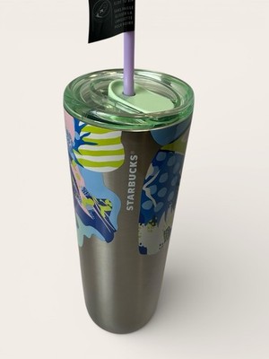 Starbucks Summer 2024 Canna Lily Butterfly Silver Venti Stainless Tumbler  