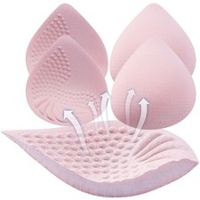 PRETTYWELL Bra Pads Inserts, 2 Pairs Latex Bras Inserts for Large, Pink