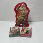 Vintage COCA COLA Santa Tin Includes 2 Decks Santa Cards Sealed