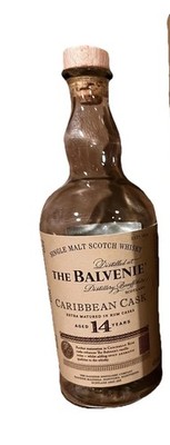 Balvenie 14 Year Caribbean Cask Single Malt Scotch UK Bottle Empty 750ml No Box
