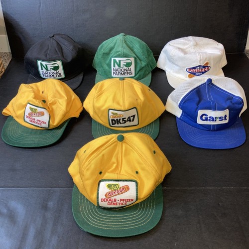 Vintage Patch Hat lot of 7 Hats Trucker 