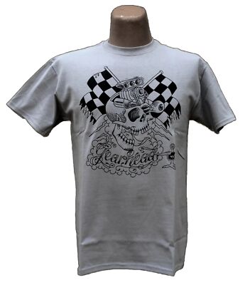 Gearhead Brand Motorskull T Shirt Hot Rods Garage Punk Greaser Tattoo Style Cars
