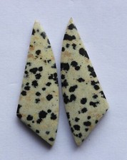 33.90 Cts Natural Dalmation Jasper 40.3mm X 13.5m each Cabochon Loose Match Pair