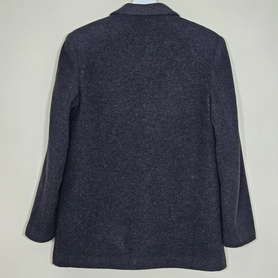 Blazer Linea Donna Mujer M Gris Sencillo Pecho LS Botones Monocromo Lana De Colección Foto 2 de 4