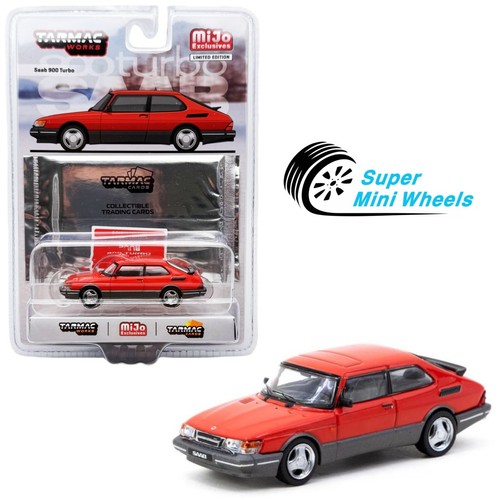 Voiture Miniature SAAB 900 Turbo Rouge 1:64 Tarmac Works - Métal Moulé - Neuf 2023