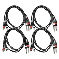 Seismic Audo SARCA-Q-5 -- 4 Pack 5' RCA to 1/4" Patch Cable Home/PA