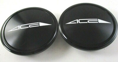 #ad ACE GLOSS BLACK CUSTOM WHEEL CENTER CAPS* #C902 1 FOR 2 CAPS $54.87