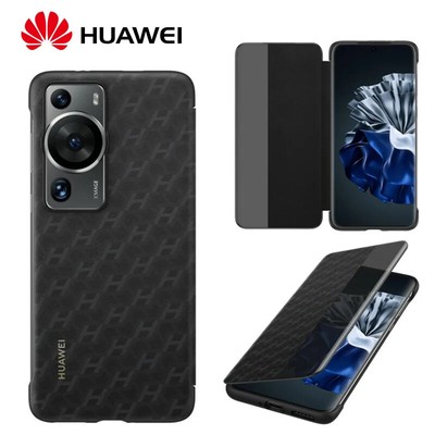 Original Leather Flip Case For Huawei P60/P60 Pro Cover Smart view window