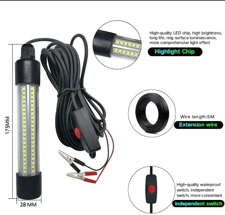12V LED 120000Lumens GREEN UNDERWATER SUBMERSIBLE WATERPROOF NIGHT FISHING LIGHT - Image 3 of 4