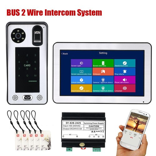 BUS 2 Wire 10 Inch RFID Video Door Phone Intercom home Wireless Wifi ...