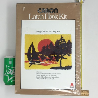 Caron Latch Hook Rug Kit Twilight Sail Sunset 27x20 New in Original Packaging