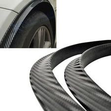 4x Carbon Fiber Texture Car Wheel Eyebrow Arch Trim Lips Strip Fender Protector