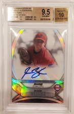 2010 Bowman Sterling Ref. Jessie Biddle Autograph RC 092/199 BGS 9.5 w/10 Auto