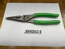Snap-On Tools USA NEW GREEN 9" Soft Grip Long Nose Slip Joint Pliers LN47ACFG