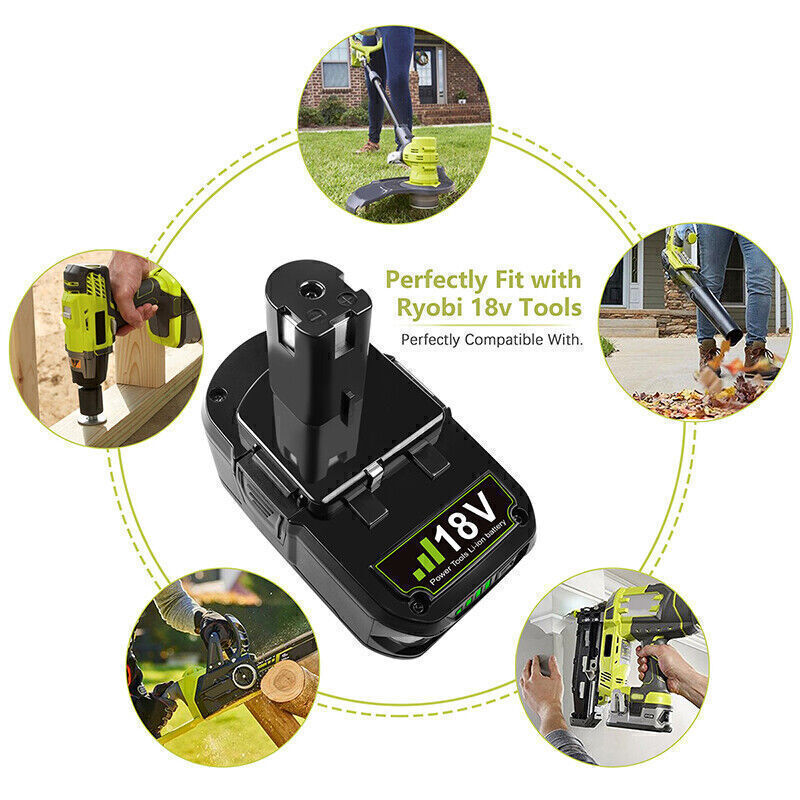 Lot De 2 Batteries Ryobi 18V 12.0Ah + Chargeur - Compatible One+, Garantie 10 Ans