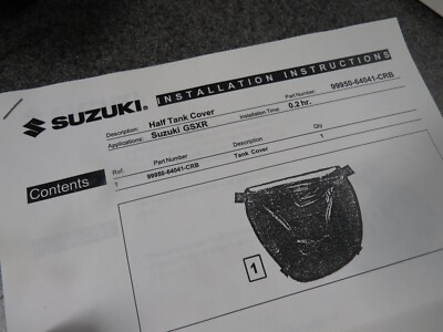 NOS Suzuki Half Tank Cover 2000 GSXR 99950-64041-CRB | eBay